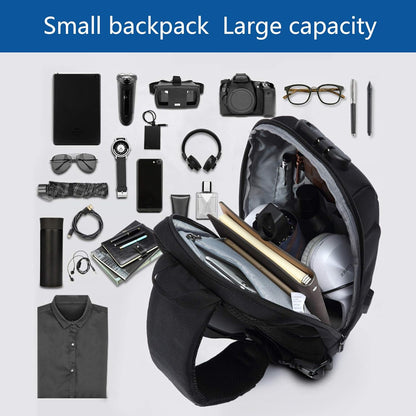 Anti Theft Sling Bag Crossbody Backpack USB Charging Port Waterproof Chest Bag