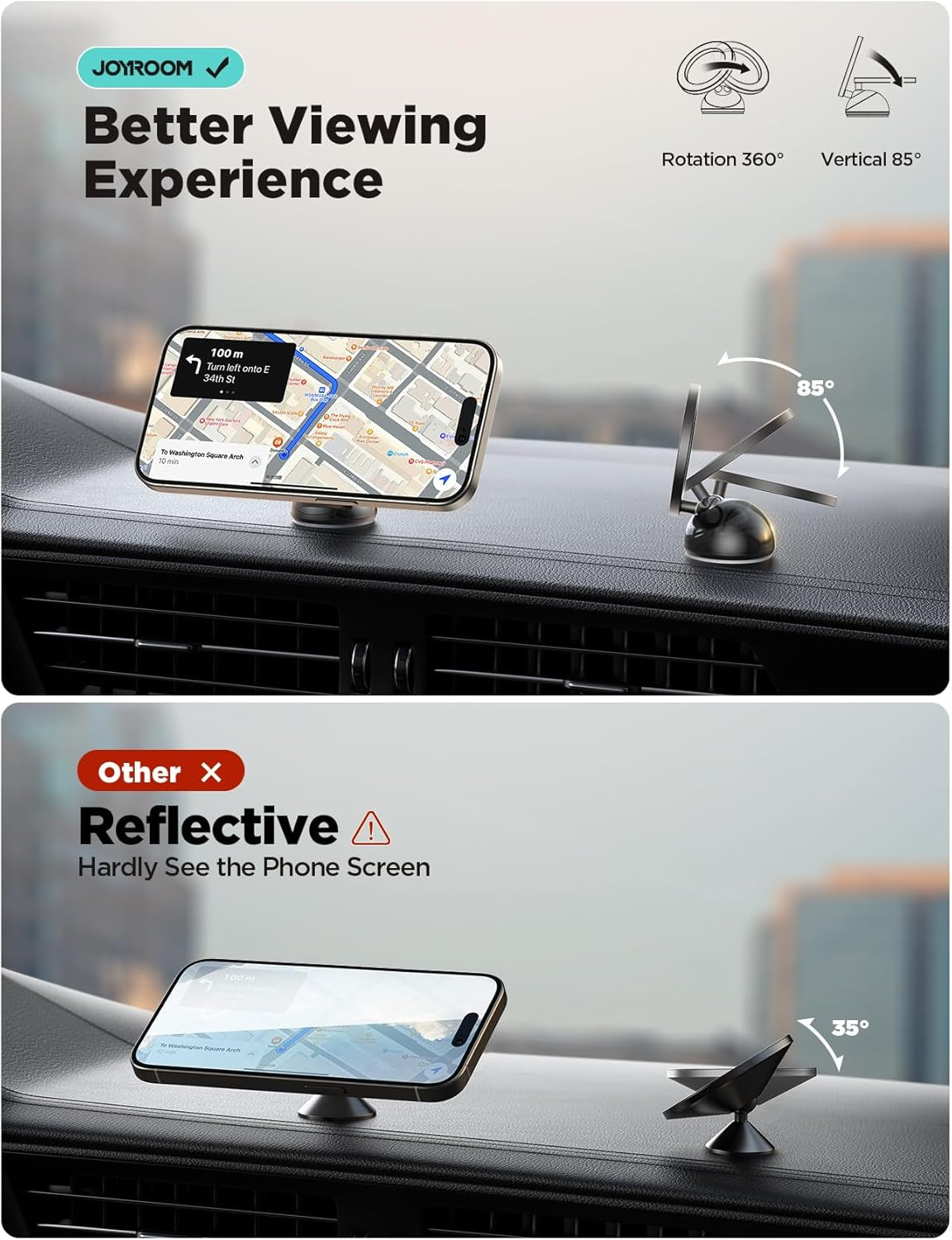 MagSafe Car Mount - All-Metal Magnetic Phone Holder for Dash, Enhanced Magnet Strength, Compatible with iPhone 16/15/14/13/12