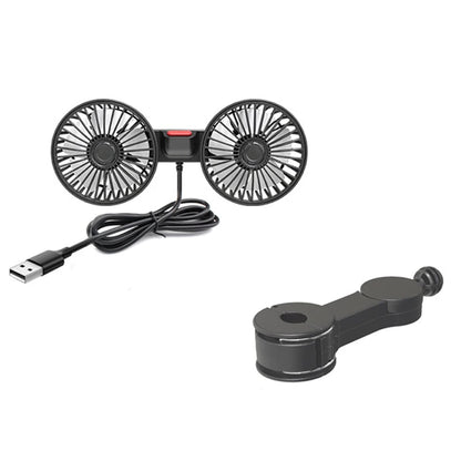 Car Fan 3-Speed Car Seat Back Cooling Fan USB Charge Dual Head Fan 360 Degree Rotation Neck Cooler for Summer Car Accessories